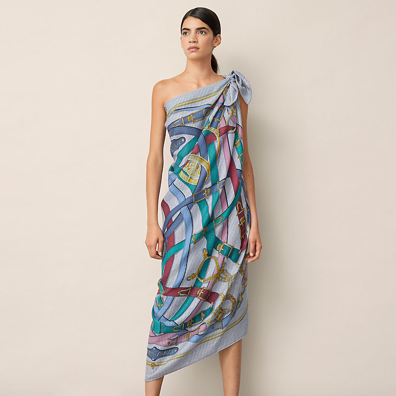 Cavalcadour Rayure shawl 140 | Hermès Singapore